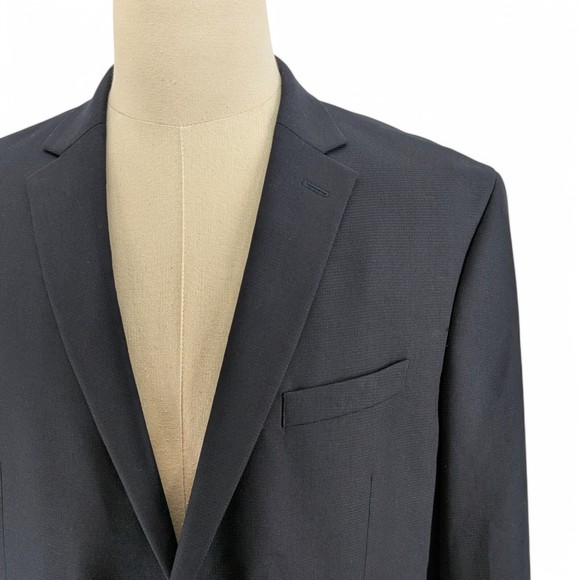 Kenneth Cole Men’s Techni-Cole Slim Fit Stretch Blazer Sport Coat Navy 48R $360 - Picture 1 of 7